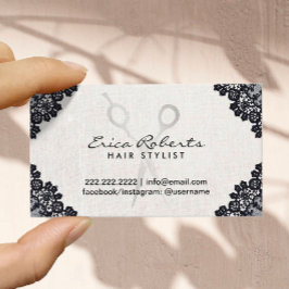 Hair Stylist  Black Laced Salon Appointment Afsprakenkaartje