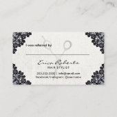 Hair Stylist Black Laced Salon Referral (Achterkant)