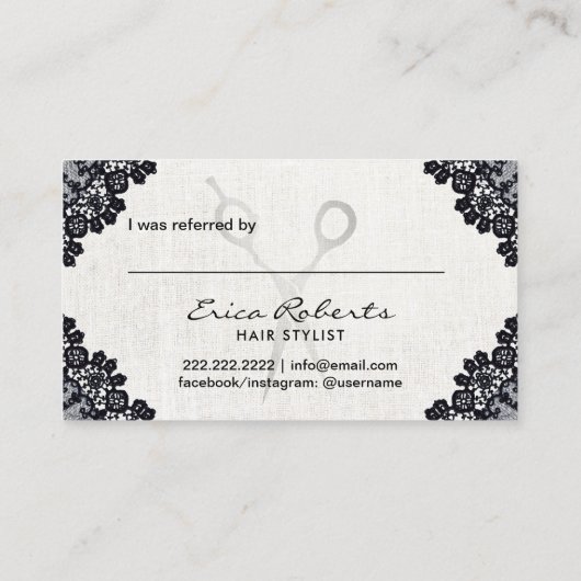 Hair Stylist  Black Laced Salon Referral (Achterkant)