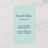 Hair Stylist Black Scissor Mint & Gold Marble Visitekaartje (Achterkant)
