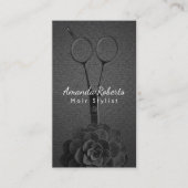 Hair Stylist Black Scissor Salon Appointment Afsprakenkaartje (Voorkant)