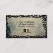 Hair Stylist Black Scissor  Thorn Framed Visitekaartje (Achterkant)