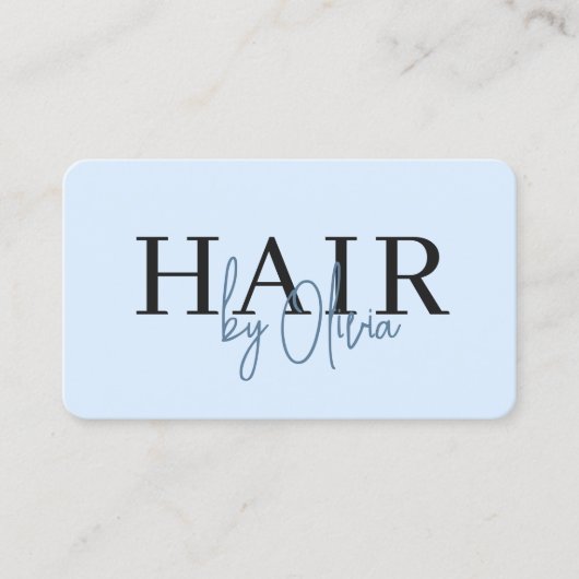 Hair Stylist Blue QR Code Professional Visitekaartje (Voorkant)