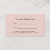 Hair Stylist Blush Pink Beauty Salon Appointment Afsprakenkaartje (Achterkant)