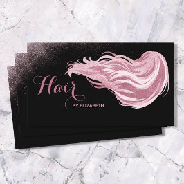 Hair Stylist Blush Pink Glitter Chic Beauty Salon Visitekaartje