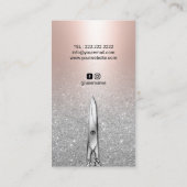 Hair Stylist Blush Roos Gold Silver Glitter Visitekaartje (Achterkant)