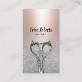 Hair Stylist Blush Roos Gold Silver Glitter Visitekaartje (Voorkant)