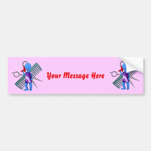 Hair Stylist Bumpersticker (Voorkant)