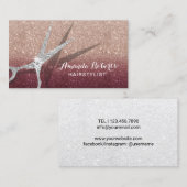 Hair Stylist Burgundy Roos Gold Glitter Hair Salon Visitekaartje (Voorkant / Achterkant)