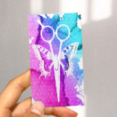 Hair Stylist Butterfly & Scissor Classy Waterverf Visitekaartje