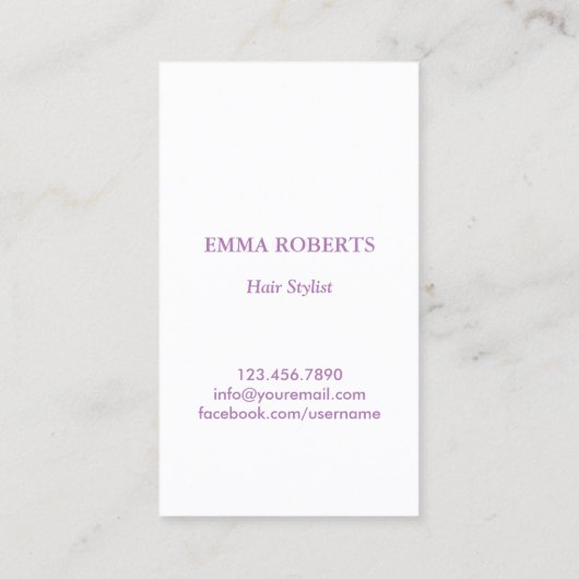 Hair Stylist Butterfly & Scissor Classy Waterverf Visitekaartje (Achterkant)