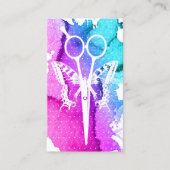 Hair Stylist Butterfly & Scissor Classy Waterverf Visitekaartje (Voorkant)