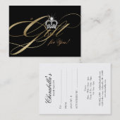 Hair Stylist Cadeaubon Gold Jewelry Crown Kortingskaartje (Voorkant / Achterkant)