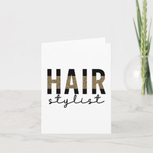 Hair Stylist Cheetah Typography Hairdresser Gift Kaart