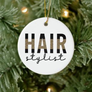 Hair Stylist Cheetah Typography Hairdresser Gift Keramisch Ornament