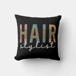 Hair Stylist Cheetah Typography Hairdresser Gift Kussen