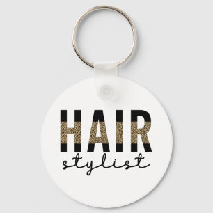 Hair Stylist Cheetah Typography Hairdresser Gift Sleutelhanger