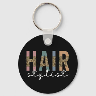 Hair Stylist Cheetah Typography Hairdresser Gift Sleutelhanger