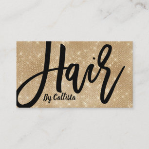 Hair Stylist Chic Gold Glitter Modern Typografie Visitekaartje