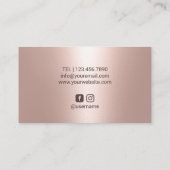 Hair Stylist Chic Roos Gold Marble Beauty Salon Visitekaartje (Achterkant)