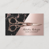 Hair Stylist Chic Roos Gold Marble Beauty Salon Visitekaartje (Voorkant)
