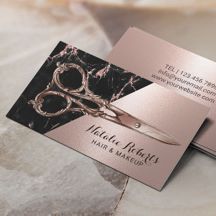 Hair Stylist Chic Roos Gold Marble Beauty Salon Visitekaartje