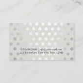 Hair Stylist Chic Silver Stippen Elegant Linen Visitekaartje (Achterkant)