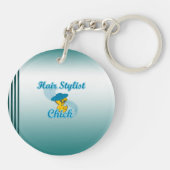 Hair Stylist Chick #3 Sleutelhanger (Achterkant)