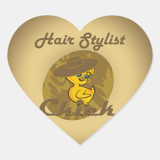Hair Stylist Chick #6 Hart Sticker (Voorkant)