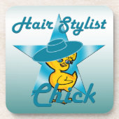 Hair Stylist Chick #7 Bier Onderzetter (Voorkant)