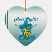 Hair Stylist Chick #7 Keramisch Ornament (Achterkant)