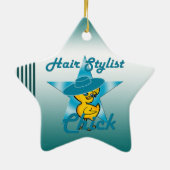 Hair Stylist Chick #7 Keramisch Ornament (Achterkant)