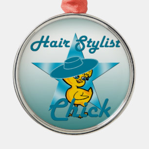 Hair Stylist Chick #7 Metalen Ornament