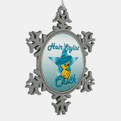 Hair Stylist Chick #7 Tin Sneeuwvlok Ornament (Links)