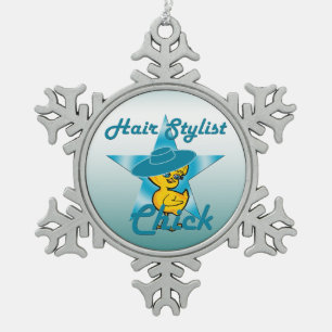 Hair Stylist Chick #7 Tin Sneeuwvlok Ornament