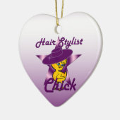 Hair Stylist Chick #9 Keramisch Ornament (Links)