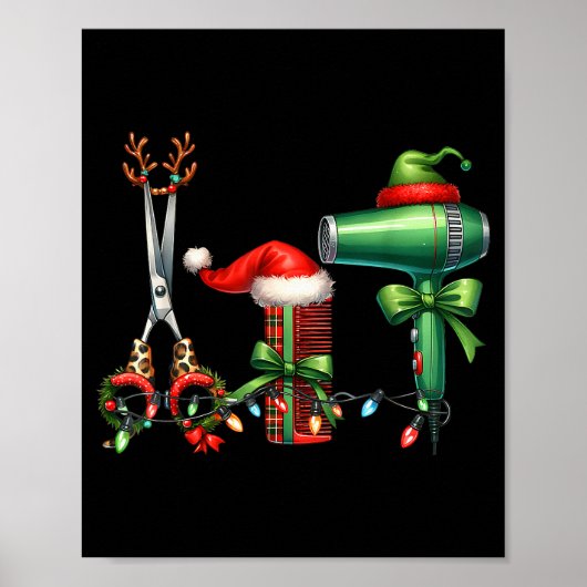 Hair Stylist Christmas Hairdresser Licensed Hairas Poster (Voorkant)