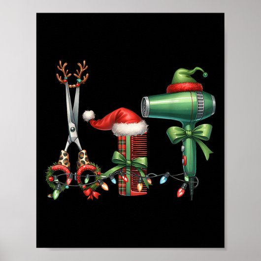 Hair Stylist Christmas Hairdresser Licensed Hairas Poster (Voorkant)