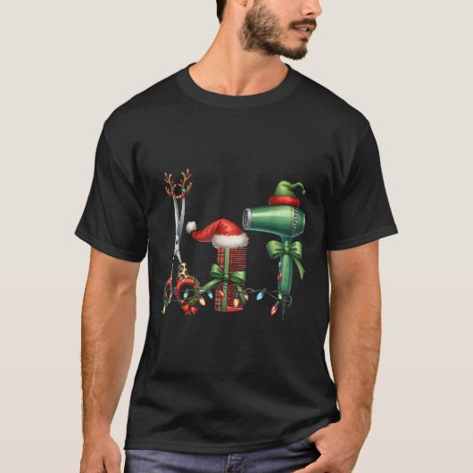Hair Stylist Christmas Hairdresser Licensed Hairas T-shirt (Voorkant)