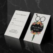 Hair Stylist Classy Scissor & Flowers Appointment Afsprakenkaartje