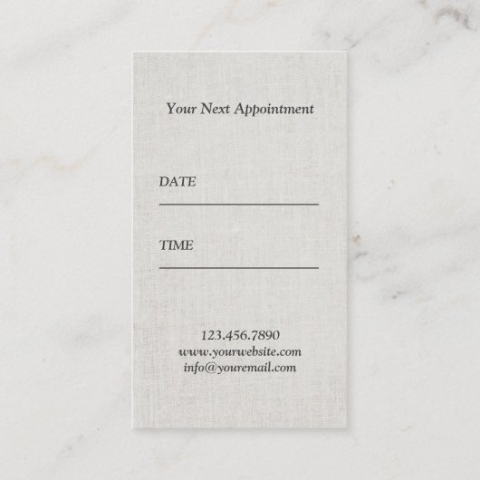 Hair Stylist Classy Scissor & Flowers Appointment Afsprakenkaartje (Achterkant)