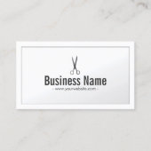 Hair Stylist Classy White Scissor Hair Salon Visitekaartje (Voorkant)