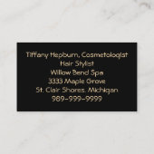 Hair Stylist Cosmetoloog Elegant Red Head Visitekaartje (Achterkant)