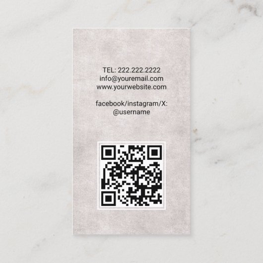 Hair Stylist Cute Scissor & Butterflies QR Code Visitekaartje (Achterkant)