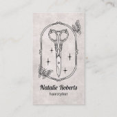 Hair Stylist Cute Scissor & Butterflies QR Code Visitekaartje (Voorkant)