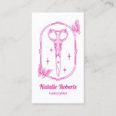 Hair Stylist Cute Scissor & Butterfly Beauty Salon Visitekaartje (Voorkant)