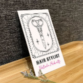 Hair Stylist Cute Scissor Doodle Custom Photo Visitekaartje