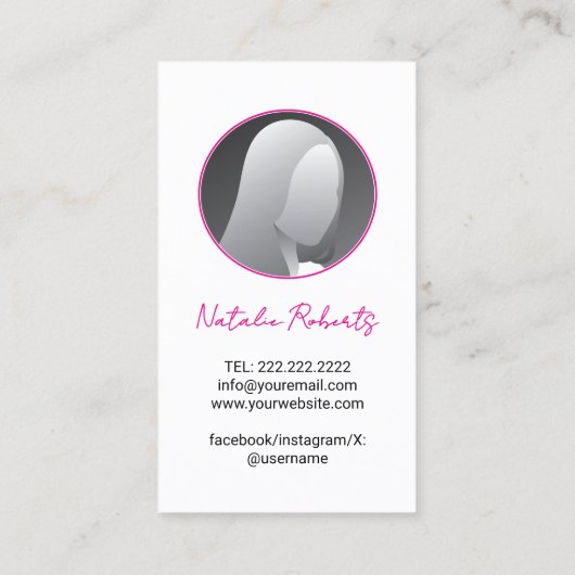 Hair Stylist Cute Scissor Doodle Custom Photo Visitekaartje (Achterkant)