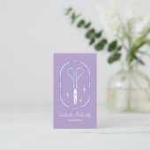 Hair Stylist Cute Scissor Doodle Lavender Salon Visitekaartje (Staand voorkant)