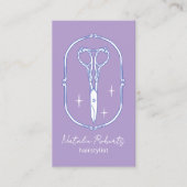 Hair Stylist Cute Scissor Doodle Lavender Salon Visitekaartje (Voorkant)